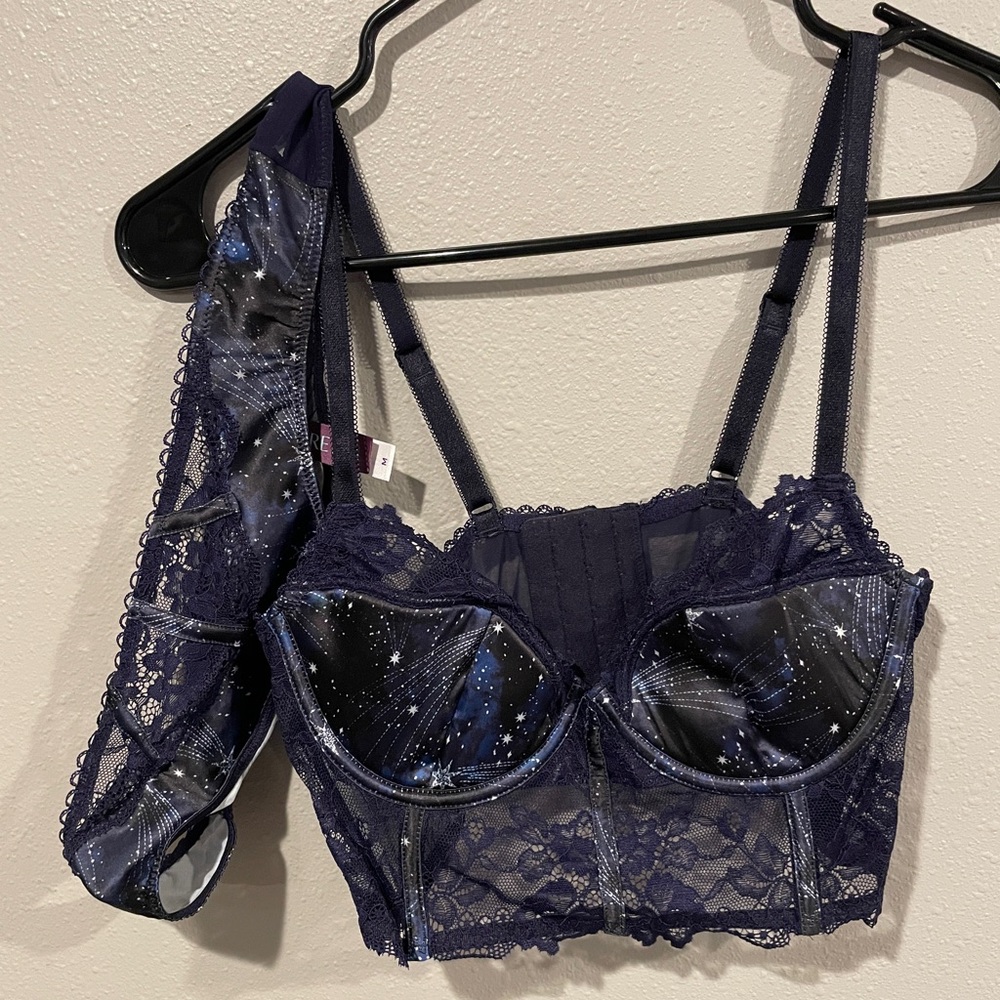 Adore Me Navy Blue Lace Bra
